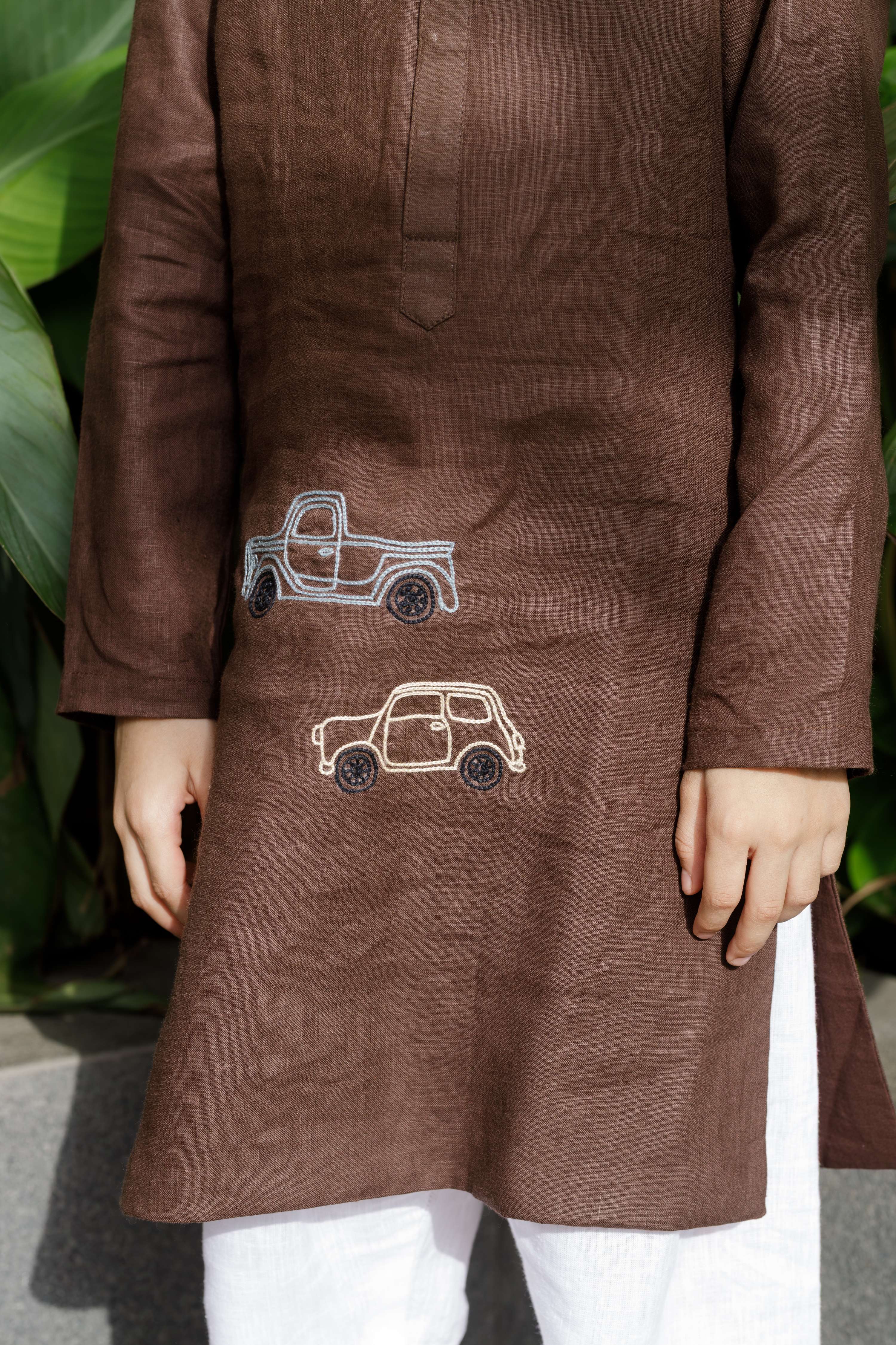 Car On Wheel Kurta Set