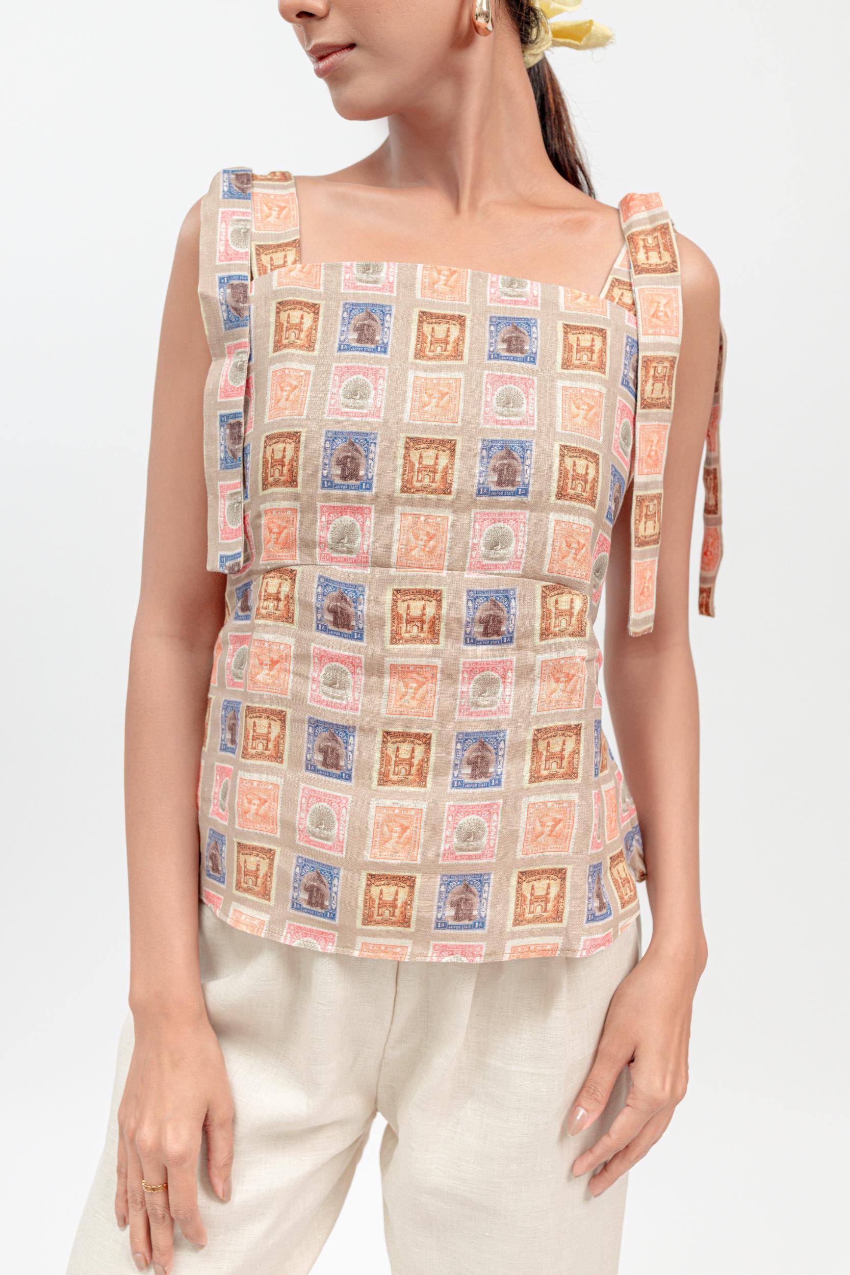 Stamp Tie-up Top