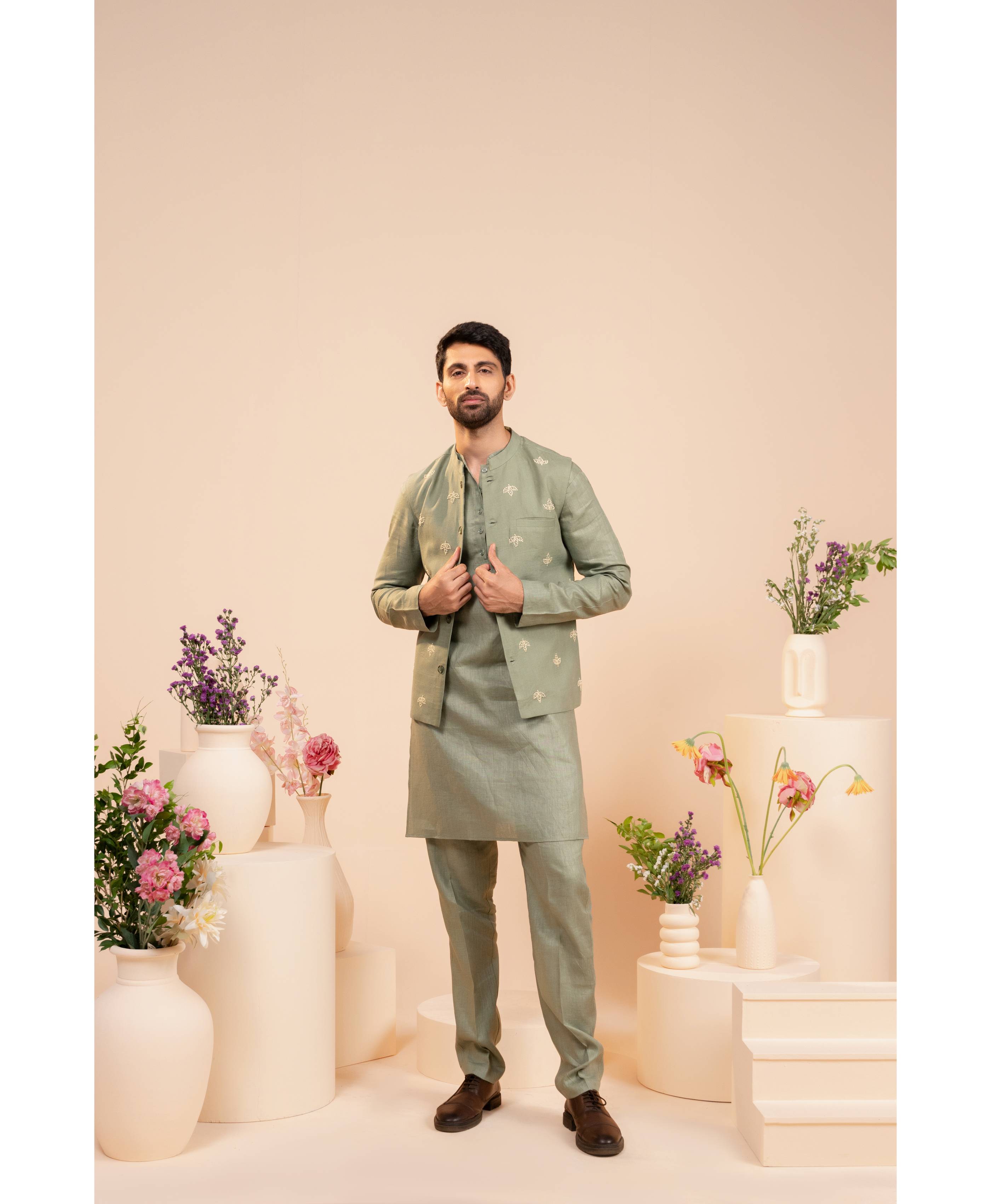 Verdant Luxe Nehru Jacket
