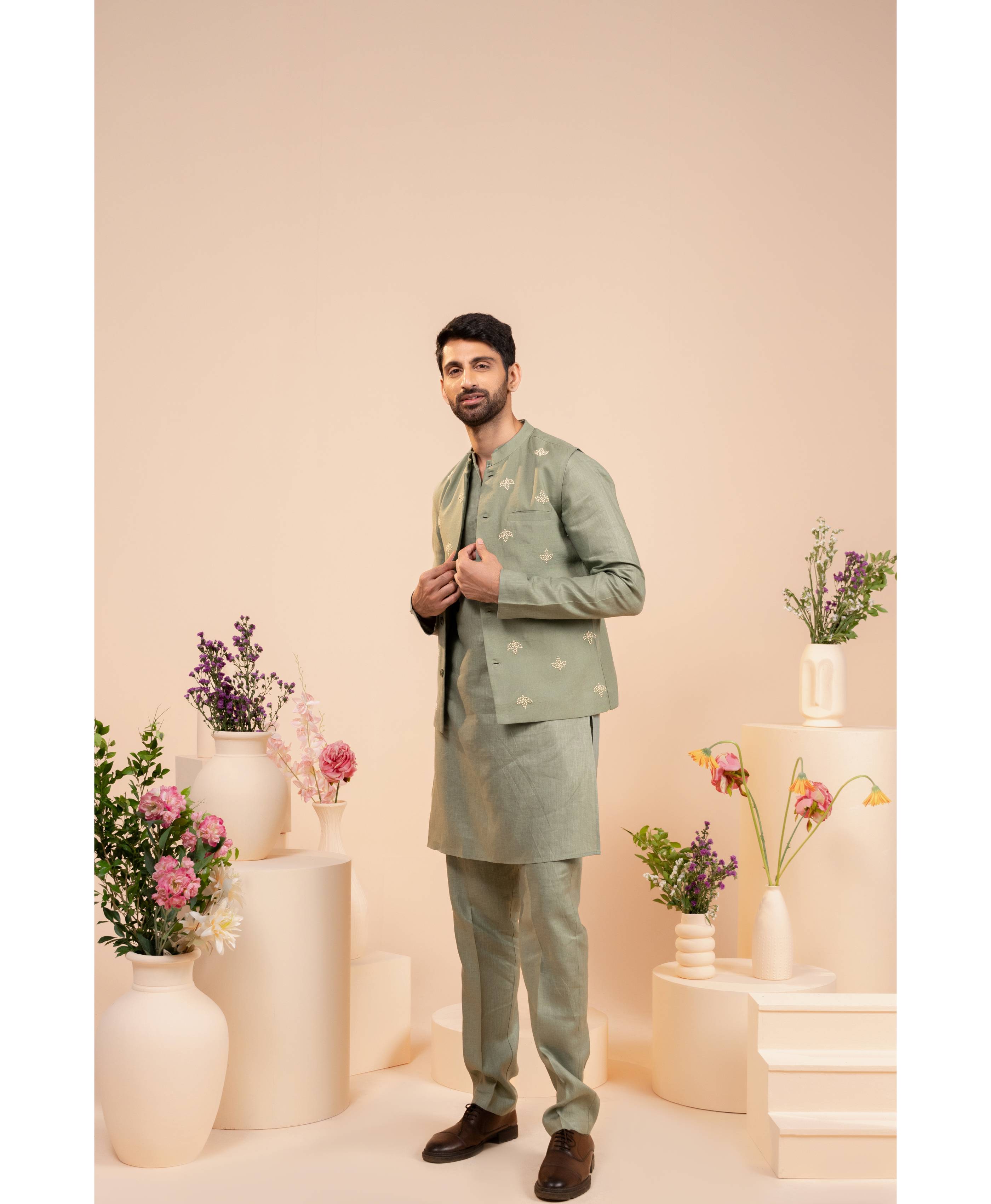 Verdant Luxe Nehru Jacket