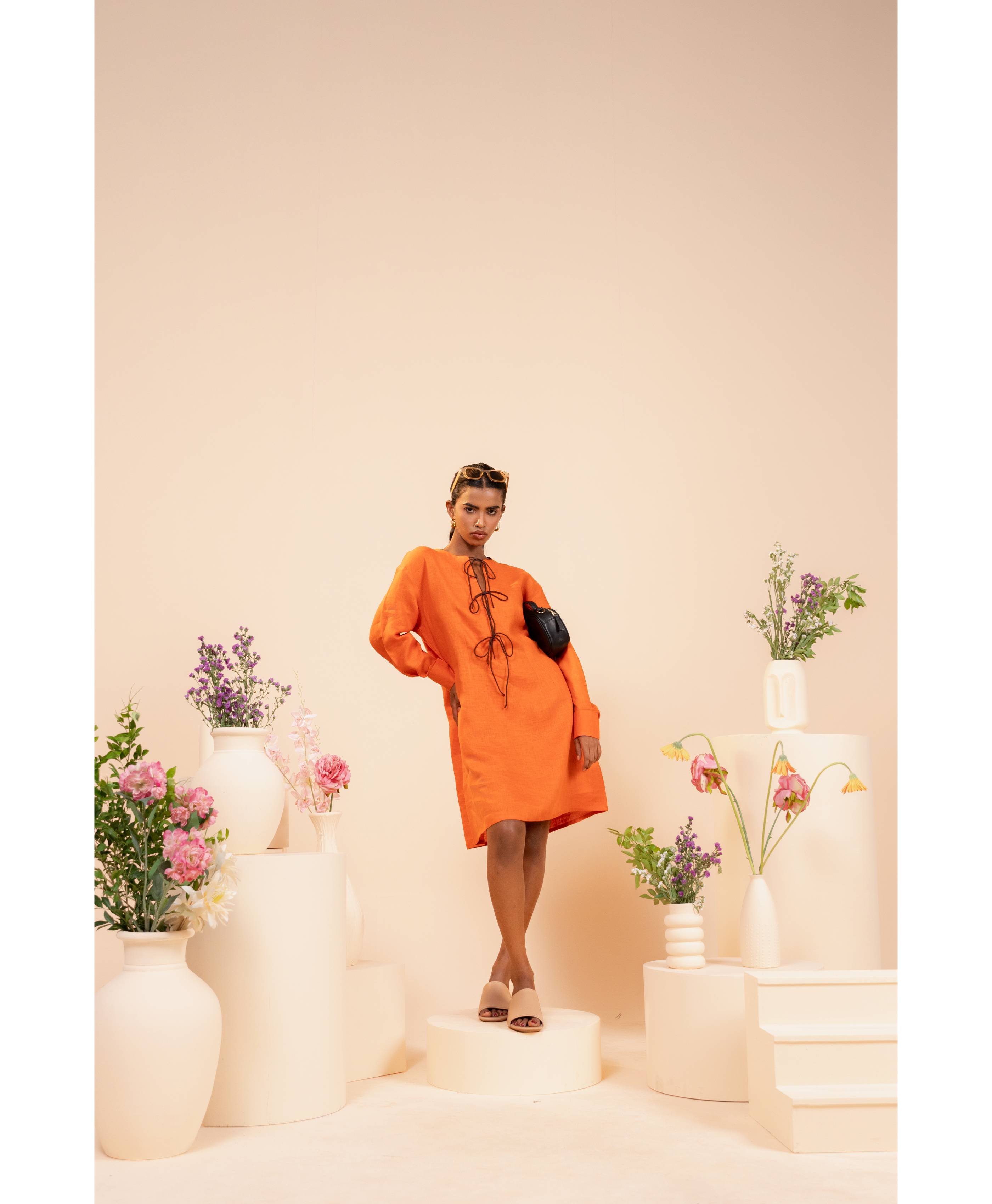 Terra Tie Linen Dress
